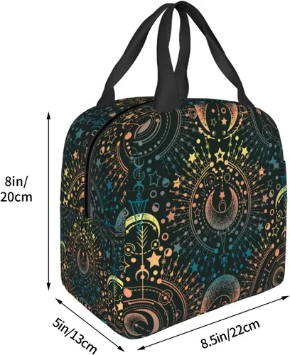 Miniatura 4 de Bolsa de almuerzo con diseño de astrología mágica y luna, con aislamiento, reutilizable, impermeable, portátil, para mujeres, hombres, niñas y niños