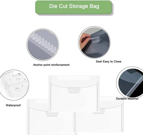 Miniatura 4 de 20 paneles de almacenamiento de sellos transparentes, bolsa de almacenamiento troquelada resellable, paneles organizadores de sellos de plástico