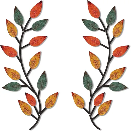 Miniatura 15 de Zhengmy 2 piezas de metal hoja de árbol decoración de pared de hoja de olivo vid hoja de olivo arte de pared sala de estar, decoración de pared