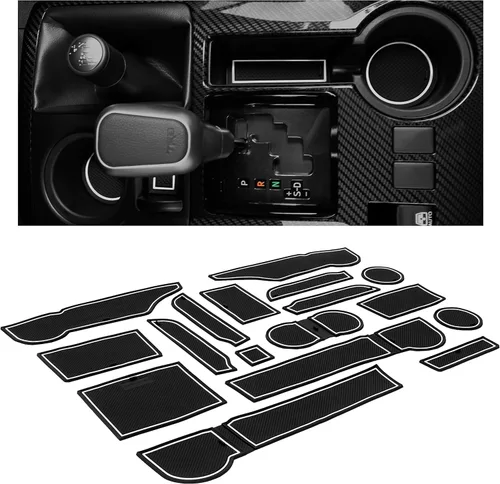 Miniatura 16 de CupHolderHero Compatible con accesorios Toyota Tundra 2014-2021 - Insertos de portavasos antideslizantes antipolvo, tapetes para consola central