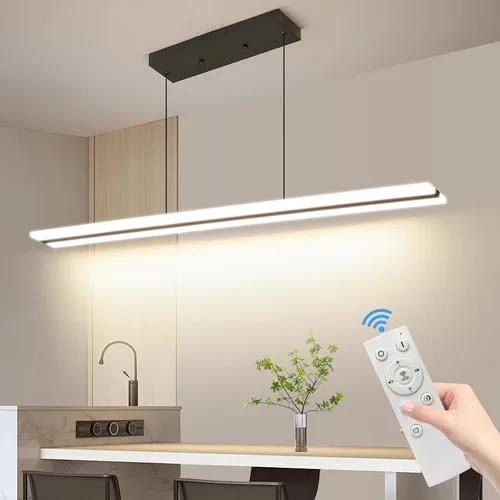 Miniatura 14 de Lámpara de araña moderna, lámpara colgante LED de 39 pulgadas con control remoto de 3000 a 6500 K, temperatura de color ajustable, lámpara