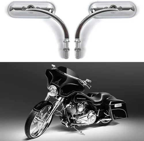 Miniatura 13 de Espejos de motocicleta en forma de murciélago negro, espejos retrovisores de motocicleta actualizados compatibles con Harley Road King, Sportster