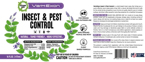 Miniatura 8 de VermExon Spray de Control de Insectos y Plagas con Aceite de Menta – 16oz Mata Insectos Natural a Base de Plantas para Arañas, Hormigas, Moscas