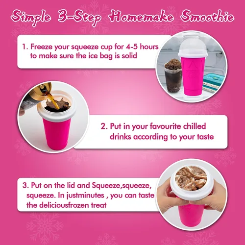Miniatura 4 de Taza de 500ML para Slushie Maker, Tazas mágicas de congelación rápida para batidos caseros y helados, Taza de Slushy Maker de doble capa y presión