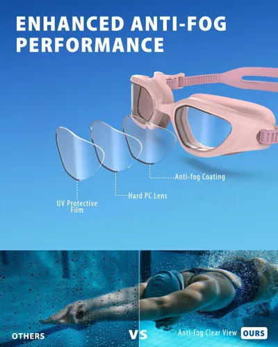 Miniatura 5 de Gafas de natación W2 para adultos, hombres y mujeres, protección UV antivaho sin fugas