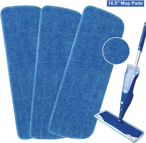 Miniatura 9 de Paquete de 3 almohadillas de microfibra de repuesto para mopas húmedas y secas, almohadillas reutilizables para trapeadores en aerosol, compatibles