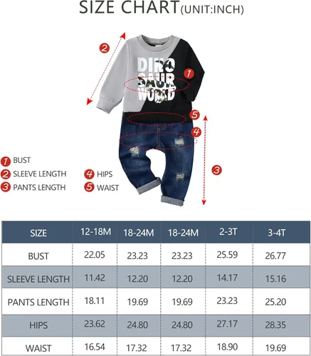 Miniatura 6 de Renotemy Ropa de bebé para niños pequeños, trajes de mezclilla, sudadera con capucha para niños pequeños