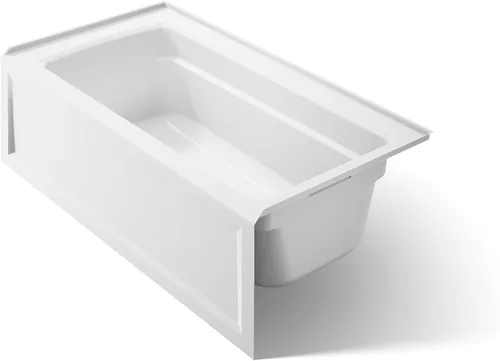 KOHLER Archer bañera de 5 pies con diseño de gran comodidad, plataforma integrada y drenaje a la derecha, 1123-RA-0 Blanco
