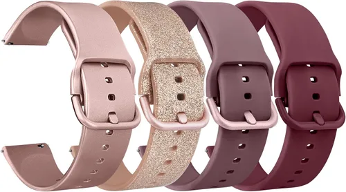 Miniatura 8 de Meliya Paquete de 4 correas de reloj, 0.78 pulgadas, 0.86 pulgadas, correa de repuesto de silicona suave de liberación rápida para mujeres y hombres