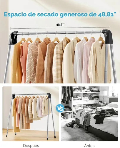 Miniatura 7 de APEXCHASER Tendedero plegable de acero inoxidable, plegable, colgador de ropa para suéter, ropa de bebé, toalla para interiores y exteriores