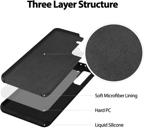 Miniatura 4 de GOOSPERY Funda de silicona líquida compatible con Samsung Galaxy S21, suave al tacto, protección de cuerpo completo, a prueba de golpes, con forro