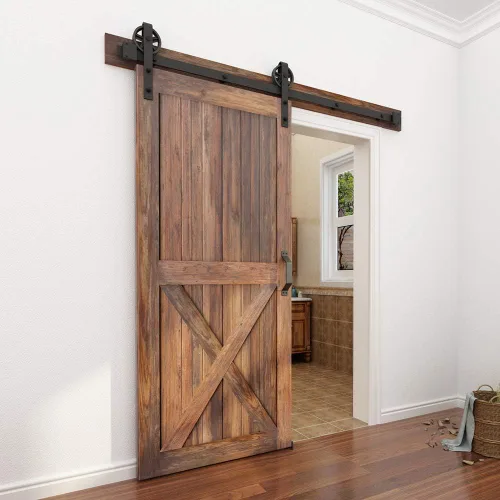 Miniatura 2 de WINSOON - Kit de rodillo para puerta corrediza, para puerta de garaje, clóset, de acero al carbono, sistema de pista plana