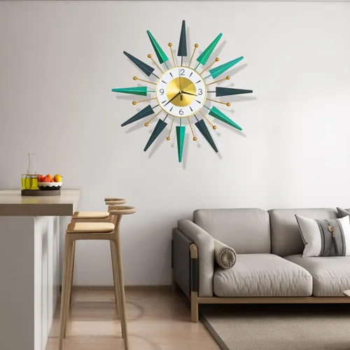 Miniatura 4 de Reloj grande silencioso de mediados de siglo sin tictac, reloj de pared grande de 23.6 pulgadas decorativo de metal, decoración moderna