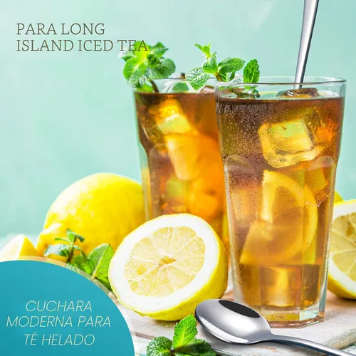 Miniatura 5 de Cucharas de mango largo para té helado, de Hiware, 9 pulgadas. Cuchara de café, de helado. Cucharas de acero inoxidable para cóctel, conjunto de.