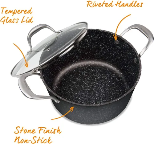 Miniatura 3 de MasterPan Sartén de aluminio fundido ultra antiadherente, 9.5 pulgadas, serie Granite