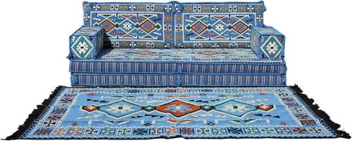 Miniatura 6 de arabicsofa Oriental - Sofá modular grande Majlis para el suelo, asiento árabe con almohadas de respaldo, juego de sofá bajo seccional esquinero