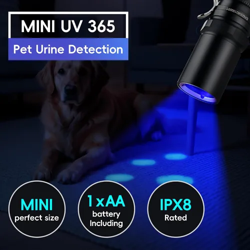 Miniatura 7 de Linterna UV TactEagle, linterna de luz negra de 365 nm mini, luz UV potente para detección de orina de mascotas, curado de resina, roca, seguimiento