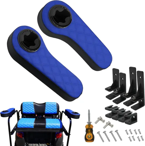 Miniatura 8 de XUANYUDG0769 Reposabrazos de carrito de golf con portavasos para EZGO TXT Club Car DS Precedent y Yamaha Kit de asiento trasero, marco de soporte