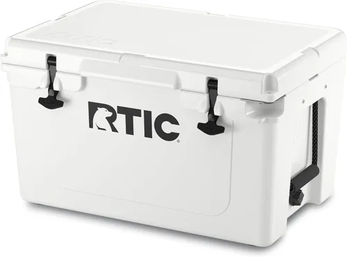 RTIC Caja de hielo portátil con aislamiento duro para playa, bebidas, bebidas, campamento, picnic, pesca, barco, barbacoa Blanco