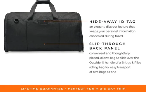 Miniatura 6 de Briggs & Riley, Negro, bolsa de lona para ropa de 22 pulgadas, Negro -, Bolsa de lona para ropa