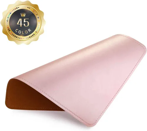 Miniatura 44 de Alfombrilla de mouse de cuero con borde cosido, base de microfibra con antideslizante impermeable, alfombrilla de mouse para computadoras, laptop, 8