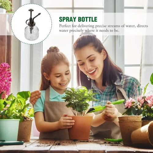 Miniatura 4 de GANAZONO Pequeña regadera botella de spray de vidrio para botella de riego de terrario Diseño vintage de vidrio