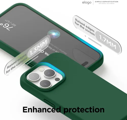 Miniatura 5 de elago Funda compatible con iPhone 15 Pro Max, de silicona líquida, funda protectora de cuerpo completo, a prueba de golpes, funda delgada