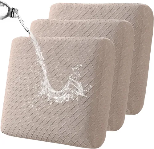Miniatura 28 de Fuloon Fundas de cojín impermeables para asiento 2 piezas, fundas elásticas para cojín de sofá, fundas para sofá, protector de muebles lavable