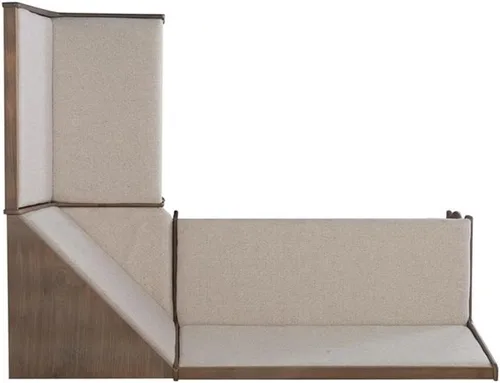 Miniatura 8 de Linon Natasha - Juego de comedor de esquina de madera de transición con asientos tapizados, requiere montaje alguno, asientos hasta 5 personas