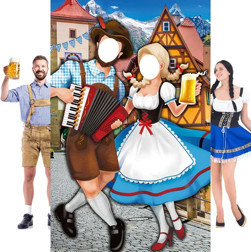 Tudomro Oktoberfest - Cartel para puerta de fotos para parejas, decoración de fiesta, 6 x 4 pies, accesorios para fotos del Oktoberfest, telón de