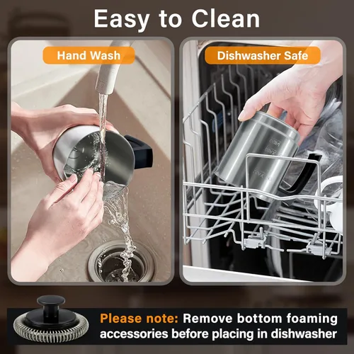 Miniatura 3 de Espumador de Leche y Vaporizador, 500ml 4-en-1 Espumador Eléctrico con Control de Dial e Indicador LED, Espumador de Leche Caliente y Fría, Acero