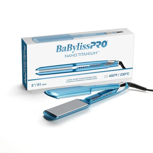 Miniatura 10 de BabylissPRO Nano Titanium Ultra-Sleek Hair Straightener, Flat Iron for All Hair Types Azul
