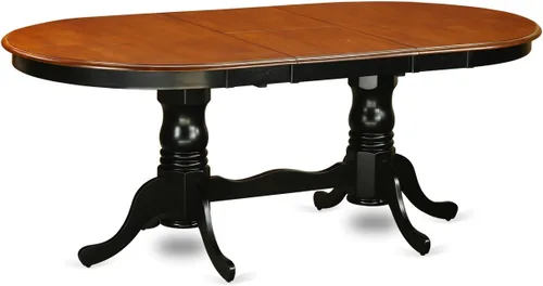 Miniatura 3 de East West Furniture PLAI5-BLK-W - Juego de comedor de 5 piezas para 4 personas, incluye una mesa de comedor ovalada con hojas de mariposa y 4 sillas