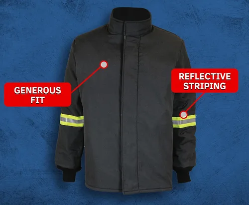 Miniatura 5 de Oberon Kit de traje Arc Flash - 140 Cal - Incluye capucha, abrigo, babero, sistema de ventilación y luz - Serie TCG