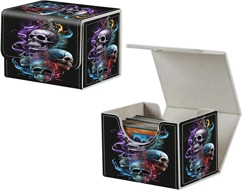 Miniatura 22 de MTG Commander - Caja de cartas intercambiables, más de 100 tarjetas con funda con funda de piel sintética, caja de almacenamiento de tarjetas