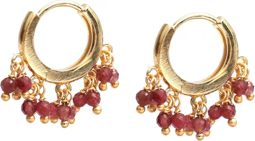 Miniatura 9 de Gempires Aretes de Cuentas de Piedras Preciosas Naturales de Cristal Ligeros Elegantes Hechos a Mano Joyería Hipoalergénica Chapada en Oro Diseño