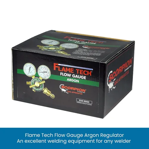 Miniatura 2 de Flame Tech Regulador de argón de medidor de flujo, fácil de leer, calibre de doble escala de 2 pulgadas, herramienta de soldadura ideal