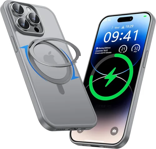 Miniatura 40 de MAGIC JOHN Soporte Magnético Invisible Giratorio 360° para Funda de iPhone 17 Pro [Botón de Control de Cámara] [Compatible con MagSafe] 16 FT Negro