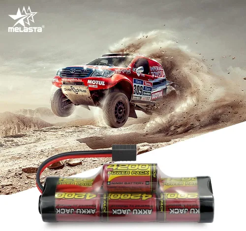 Miniatura 7 de melasta Batería NiMH de 8.4V 4200mAh Hump adecuada para Tracxas RC Racing Car Truck Boat Tank RC Hobby, batería recargable RC Nimh de 7 celdas