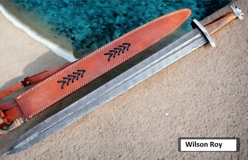 Miniatura 3 de Wilson Roy Acero de Damasco personalizado/espada/daga/espada celta 32 "espada de camping gladiosa de largo