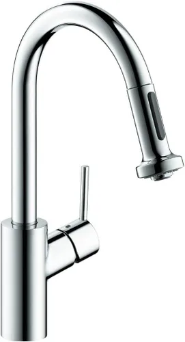 hansgrohe Talis S² - Grifo de cocina con barra cromada, grifo para fregadero de cocina, cabezal rociador de acoplamiento magnético, cromado 04286000