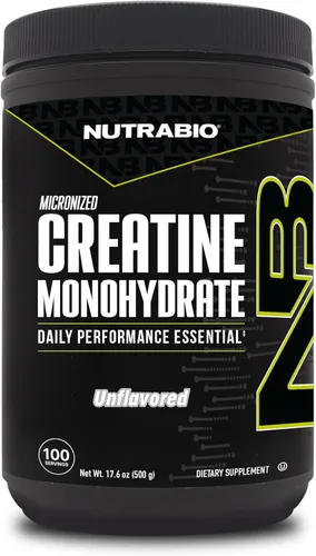 Miniatura 14 de NutraBio Suplemento en polvo de monohidrato de creatina micronizada pura, sin sabor, (10.58 oz) – Apoya la energía para el desarrollo muscular
