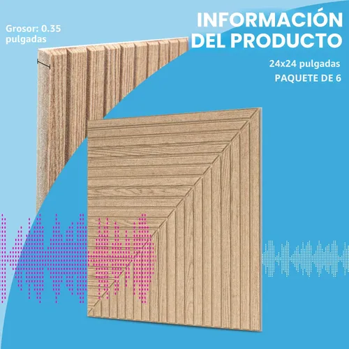 Miniatura 8 de Art3d Paquete de 6 paneles de pared acústicos autoadhesivos para decoración del hogar, paneles insonorizados de 24 x 24 pulgadas para oficina