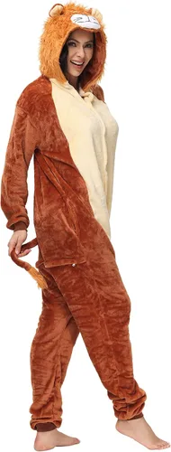 Miniatura 4 de Pijama de forro polar de animal para mujer, disfraz de una pieza para Navidad, Halloween, cosplay