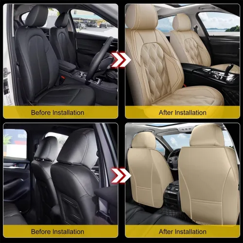 Miniatura 6 de AOMSAZTO Funda de Asiento de Coche 2 Asientos Delanteros Compatible con Subaru Forester 1998-2025 2026, Protector de Asiento de Coche de Cuero