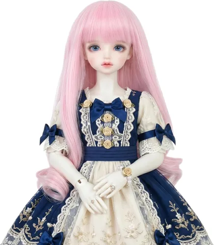 Miniatura 13 de Peluca larga recta de 8-9 pulgadas 1/3 BJD MSD DOD Pullip Dollfie peluca centro de separación DIY fabricación accesorios para el cabello