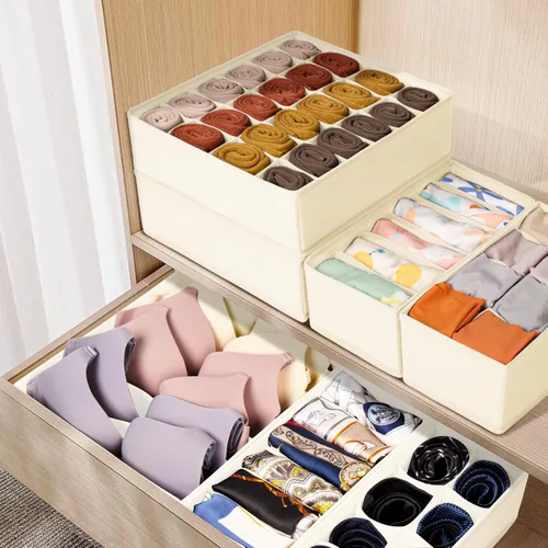 Miniatura 5 de Organizador de Cajones para Ropa, Juego de 8 Organizadores de Cajones para Ropa de Bebé, Ropa Interior, Calcetines, Organización y Almacenamiento