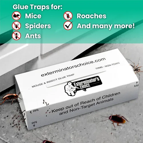 Miniatura 2 de Exterminators Choice Tablas de pegamento adhesivas blancas grandes para insectos, paquete de 8 tablas planas, adhesivo inodoro para atrapar hormigas
