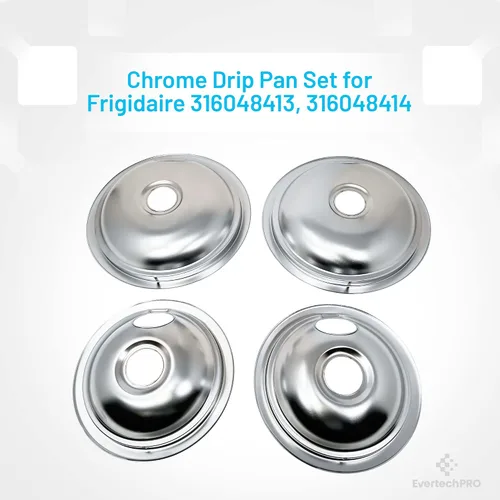 Miniatura 3 de EvertechPRO Paquete de 4 bandejas de goteo para estufa eléctrica, 2 pequeñas de 6 pulgadas y 2 grandes de 8 pulgadas, se adapta a Frigidaire y se
