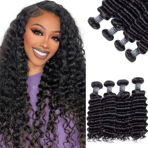 Miniatura 18 de Amella Hair Paquetes de Cabello Humano Brasileño Rizado con Cierre Grado 8A Virgen Sin Procesar Paquetes de Tejido de Cabello Brasileño con Cierre